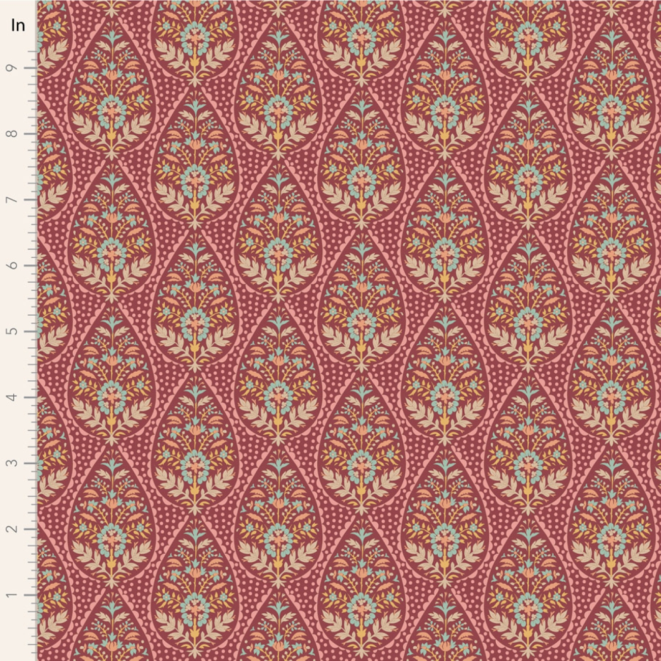 Tilda Patchwork Stoff Baumwolle - Sanctuary - Adina Maroon